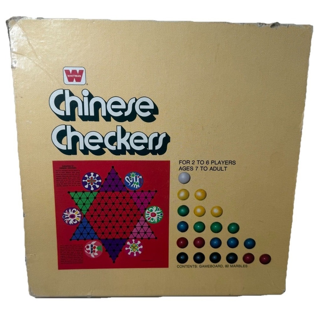 Vintage Chinese Checkers 1974 Whitman Board Game Complete
